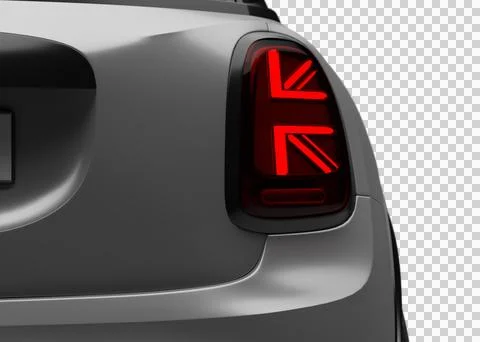 Close-up of a taillight on gray colored modern electric hatchbag car with t.. Stock Illustration