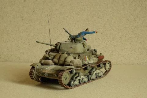 Close up of tank small model Stock Photos