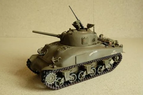 Close up of tank small model Stock Photos