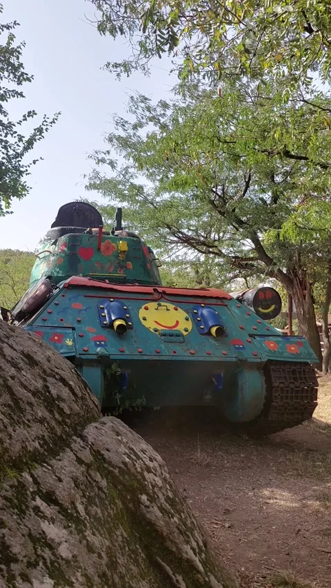 Close up Tank Video Army Video stock 256150779