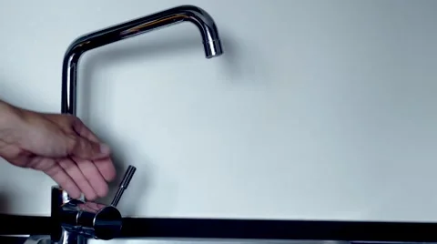 Close up of tap water Stock Footage 55254422