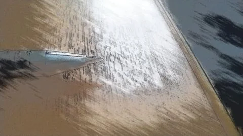 Close-up on the tapered tip of the pen. Stock Illustration