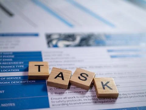 Close-up task management insights into efficiency in professional environment Stock Photos