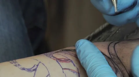 Close up tattoo 動画素材 5299220