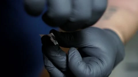 Close up tattoo needle Stock Footage 238504172