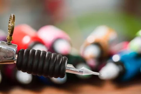 Close-up of tattoo needle Stock Photos