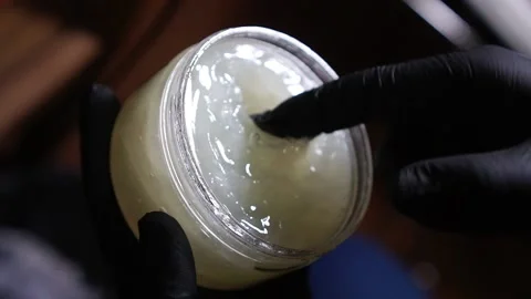 Close up tattoo vaseline 스톡 동영상 238504254