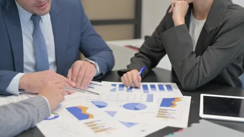 Close Up of Team Working on Business Reports 動画素材 254692619