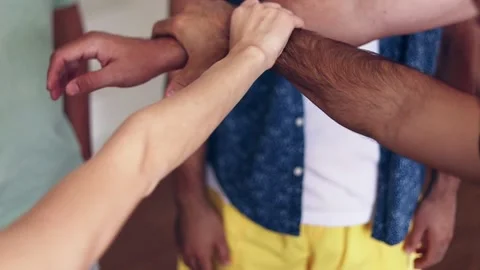 Close up teamwork making a fist bump . Stock Footage 167631026