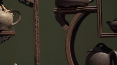 Close up of teapot collection 2 Stock Footage 292759953