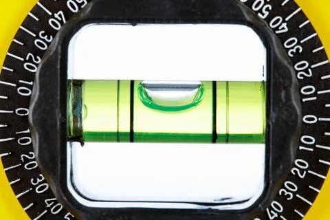 Close-up of technical tool for defining flat level of surface Foto stock