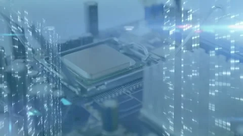 Close-up of technician fixing a chip on a motherboard Stock Footage 328646298