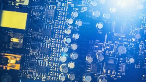 Close up technological pieces background Stock Photos