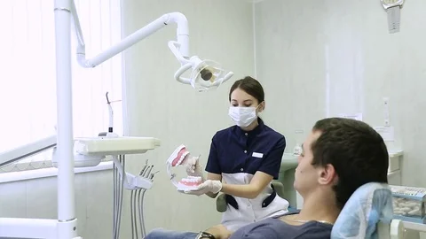 Close-up of a teeth treatment at the dentistry Stock Footage 70286215