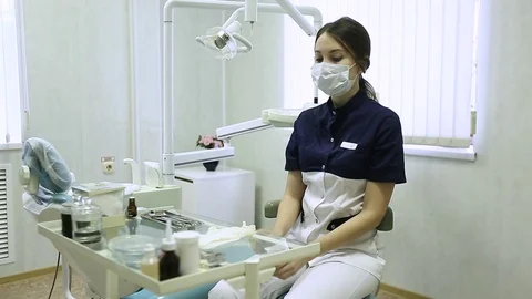 Close-up of a teeth treatment at the dentistry Stock Footage 70286351