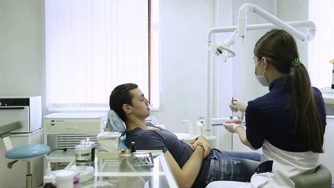 Close-up of a teeth treatment at the dentistry Stock Footage 70286652