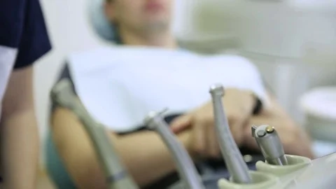 Close-up of a teeth treatment at the dentistry Stock Footage 70287041
