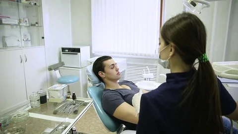 Close-up of a teeth treatment at the dentistry Video stock 70287399