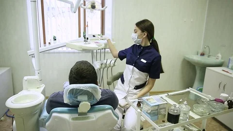 Close-up of a teeth treatment at the dentistry Video stock 70287635