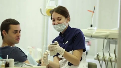 Close-up of a teeth treatment at the dentistry Video stock 70310048