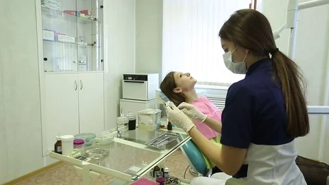Close-up of a teeth treatment at the dentistry Video stock 70792456