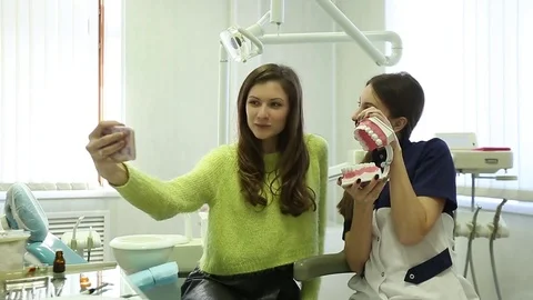 Close-up of a teeth treatment at the dentistry Stock Footage 70794961
