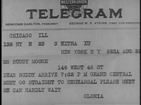 Close-up of a telegram Stock Footage 260253281