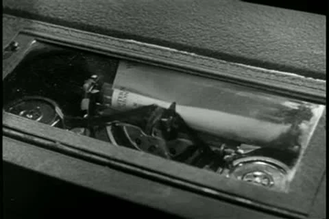 Close-up telegraph machine Stock Footage 11347247