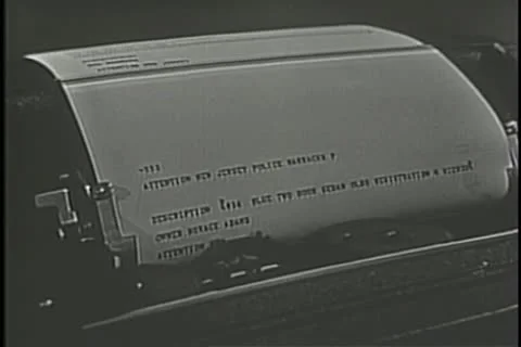 Close-up of teletype machine Stock Footage 11351138