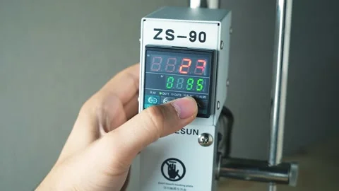 Close-up of temperature switch on thermostat Stock Footage 158037899