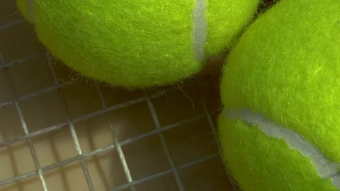 Close Up Of Tennis Balls with a moving shadow Video stock 129486928