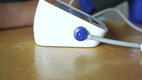 Close-up of a tensiometer or sphygmomanometer used to measure blood pressure. Stock Footage 322109956