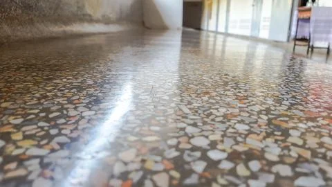 Close up terrazzo floor texture Stock Photos