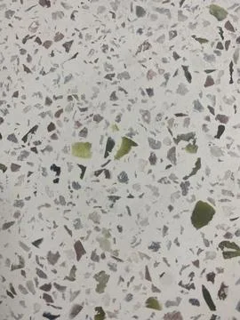 Close-up of terrazzo surface with multicolored stone chips Stock Photos