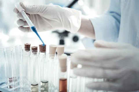 Close up of a test sample being taken 스톡 사진