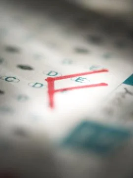 Close-up of test score Foto stock