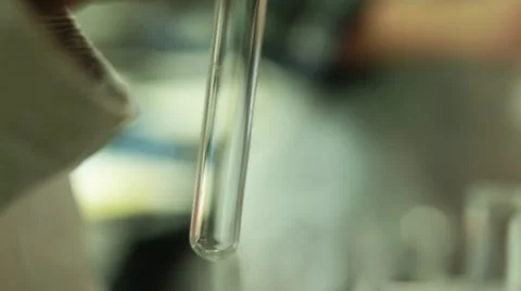 Close-up of test tube being filled with liquid Stock Footage 47211986
