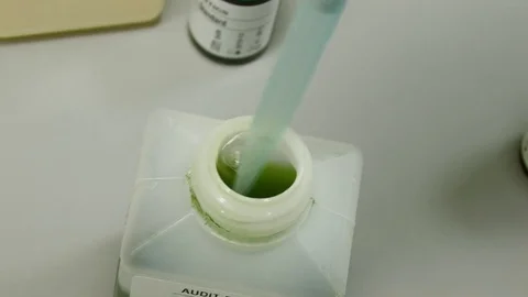 Close-up. Test tubes in a laboratory with reagents Stock Footage 82702527