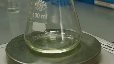 Close-up. Test tubes in a laboratory with reagents Stock Footage 82702553