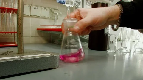 Close-up. Test tubes in a laboratory with reagents Stock Footage 82702584