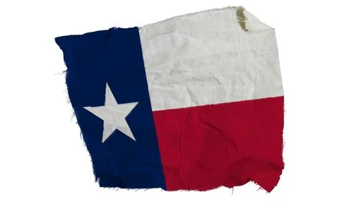 Close-Up Of TEXAS Flag With Blue Square, White Star, And Red Stripes Twisting Dr Stock Photos