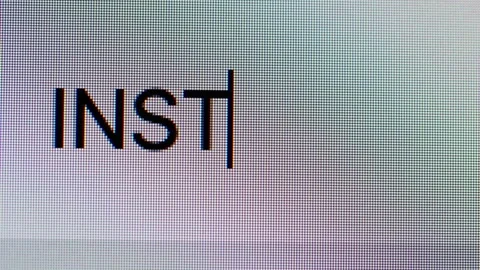 Close-up of text &amp;#039;INSTA360&amp;#039; in a search box Video stock 336184901