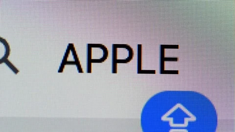 Close-up of text 'APPLE' in a search box Stock Footage 336184672