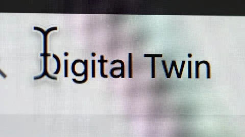 Close-up of text 'digital twin' in a search box Stock Footage 335732497