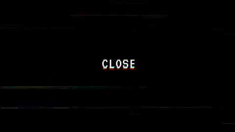 Close text glitch on black background with glitch distortion Stock Footage 313439080