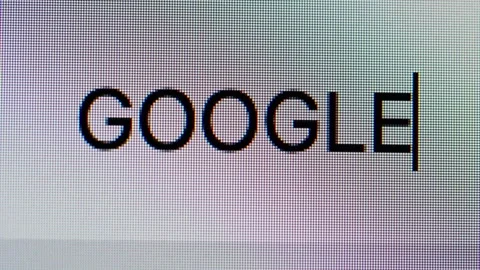 Close-up of text 'GOOGLE' in a search box Stock Footage 336184900