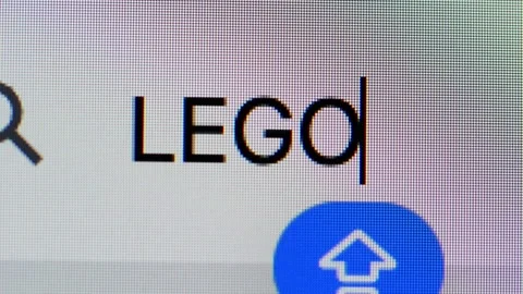 Close-up of text 'LEGO' in a search box Stock Footage 336184982
