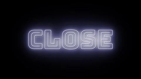 Close text with neon effect in black background Stock-Illustration