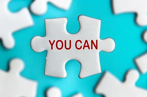 Close-up on text - You can on missing jigsaw puzzle. Motivational concept Stock-Fotos