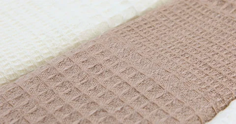 Close up of textile samples. Fabric texture background 스톡 동영상 110822730